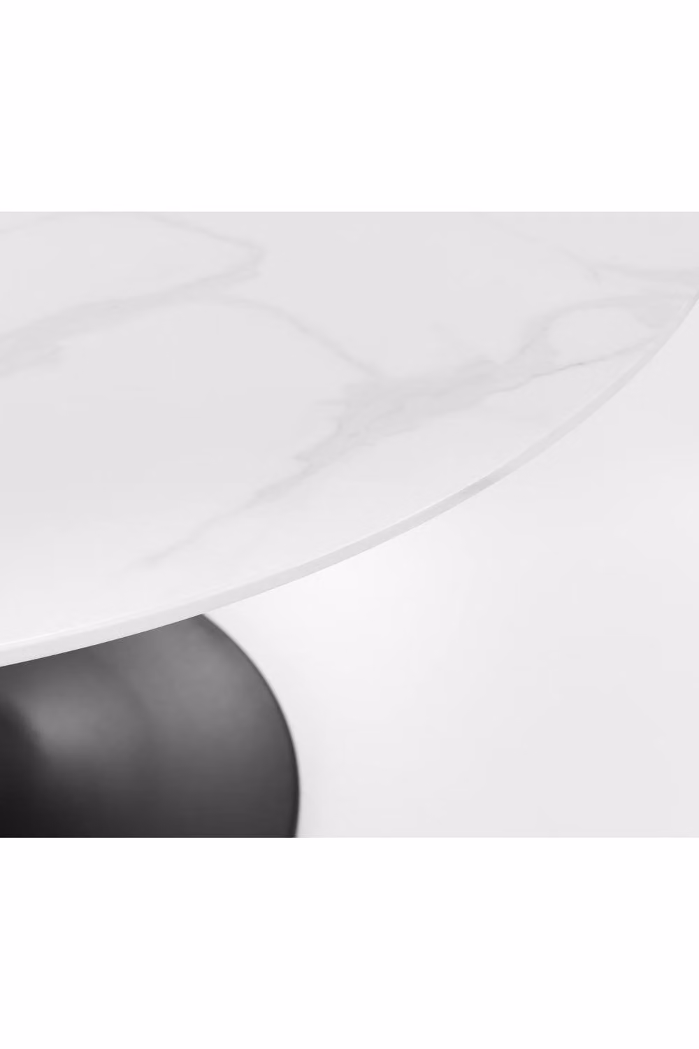 Julian Bowen Holland Round White Marble and Black Pedestal Dining Table – 3