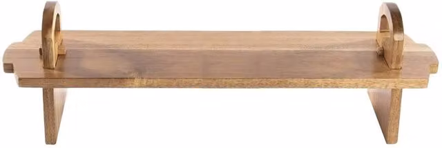 Ventryn Brown Solid Acacia Wood Rectangular Raised Serving Platter – 1