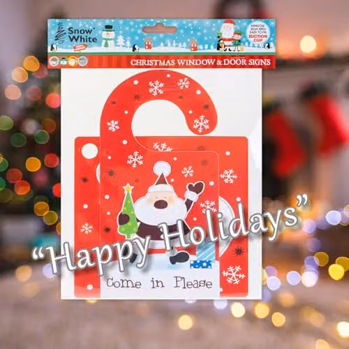 VFM e-Store Santa Stop Here Red Window and Door Sign, W/D/H: 28 x 21.5 x 2 cm – 4