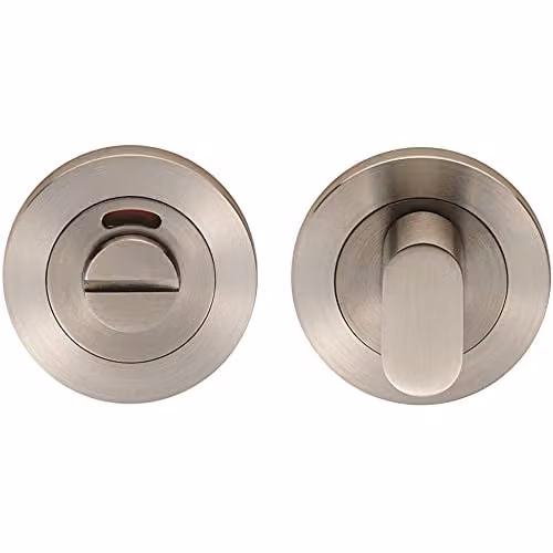 Loops Round Thumbturn Lock and Release with Indicator in Satin Stainless Steel Silver