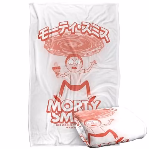 Warner Bros. Rick and Morty Manga Mono Super Soft Fleece Throw Blanket, Multicolour – 1