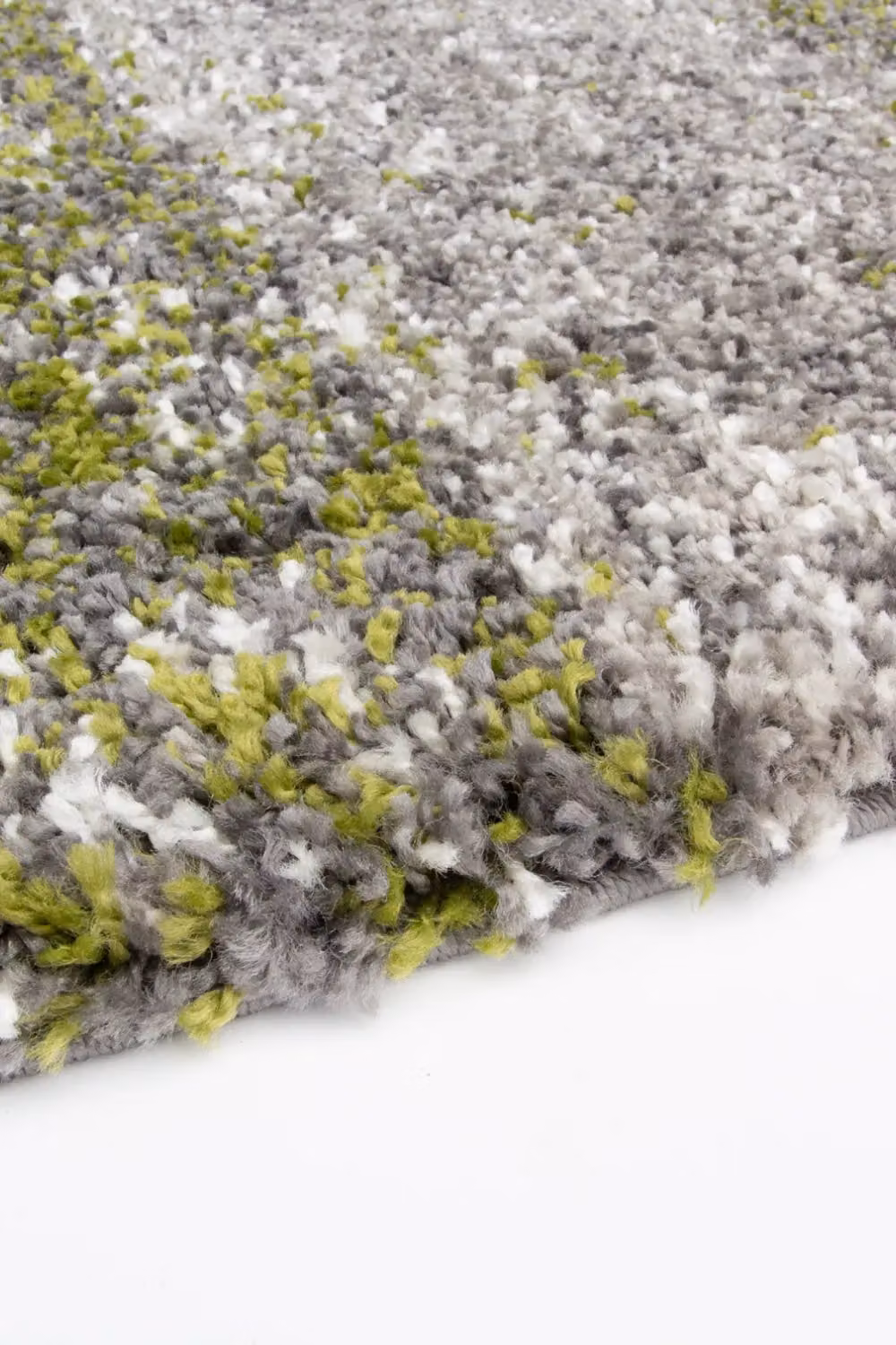 Kukoon Dark Green Striped Mottled Shaggy Runner Rug, W: 60 cm, L: 240 cm – 2