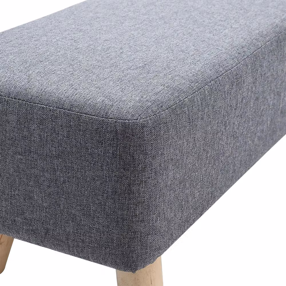 Living and Home Dark Grey Rectangular Tofu-shaped Footstool, Width: 81 cm – 3