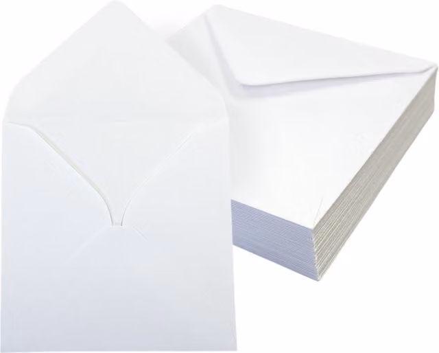 Janrax White Gummed Paper Envelopes, 11.3 x 11.3 cm