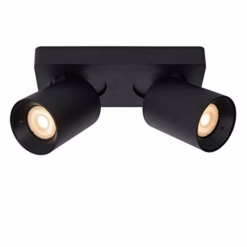 Lucide Nigel Dimmable LED Ceiling Spotlight, Black Aluminium Cylinder, GU10 – 3