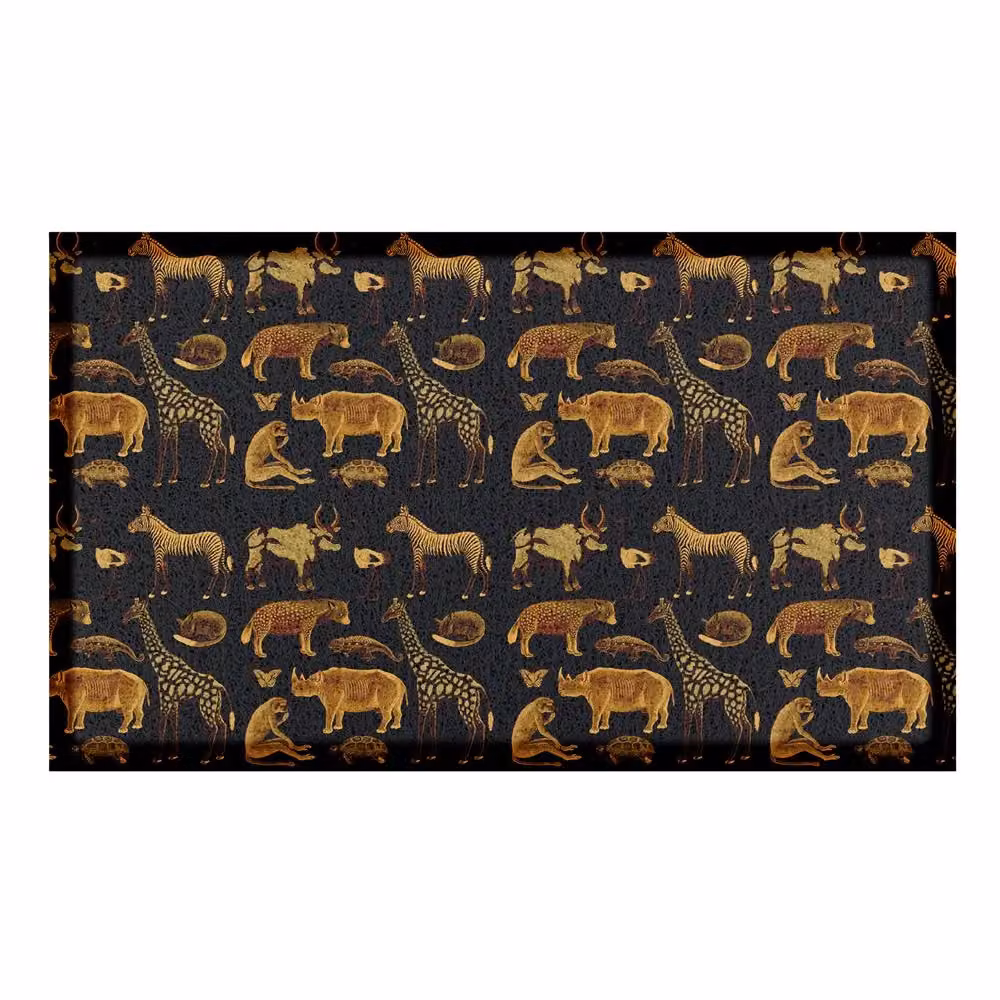 Artsy Mats African Animal Pattern Indoor and Outdoor Doormat, Multicolour, W: 70 cm, D: 40 cm – 2