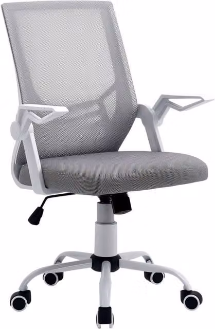 Kelvenix Grey Fabric Mesh Swivel Task Chair for Home Office