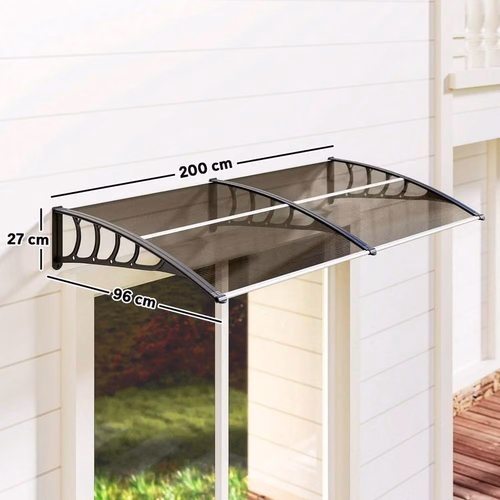 VOGREX Brown Outdoor Door Canopy Awning and Rain Shelter for Windows and Porches – 2
