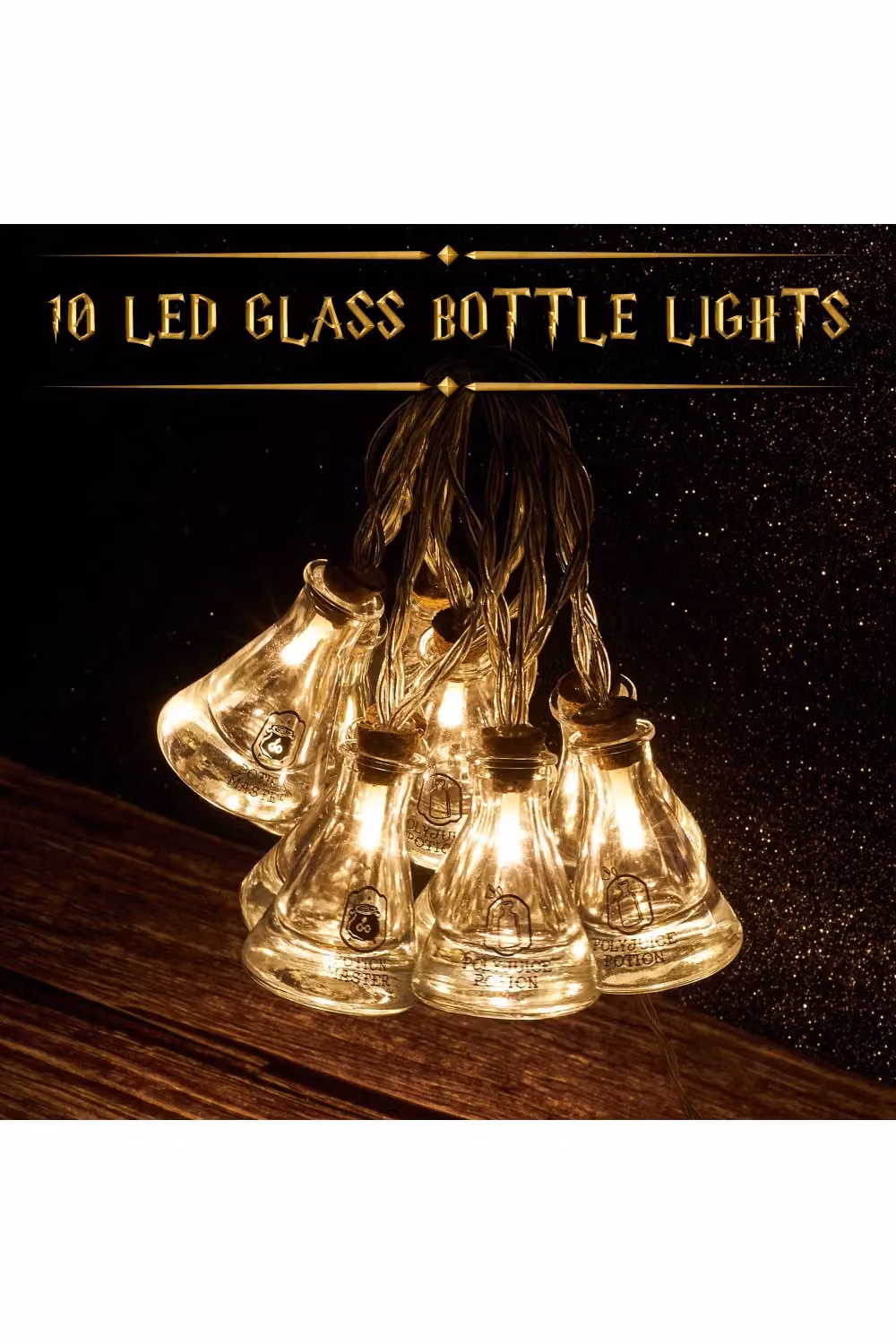 F&F Stores Harry Potter Potion Bottle LED String Lights in Warm White – 3