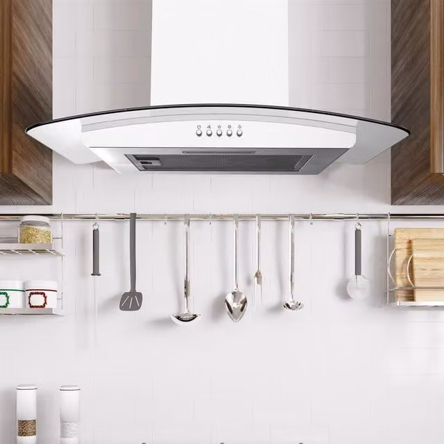 Statesman Wall Mounted Chimney Cooker Hood in Silver Stainless Steel and Aluminium