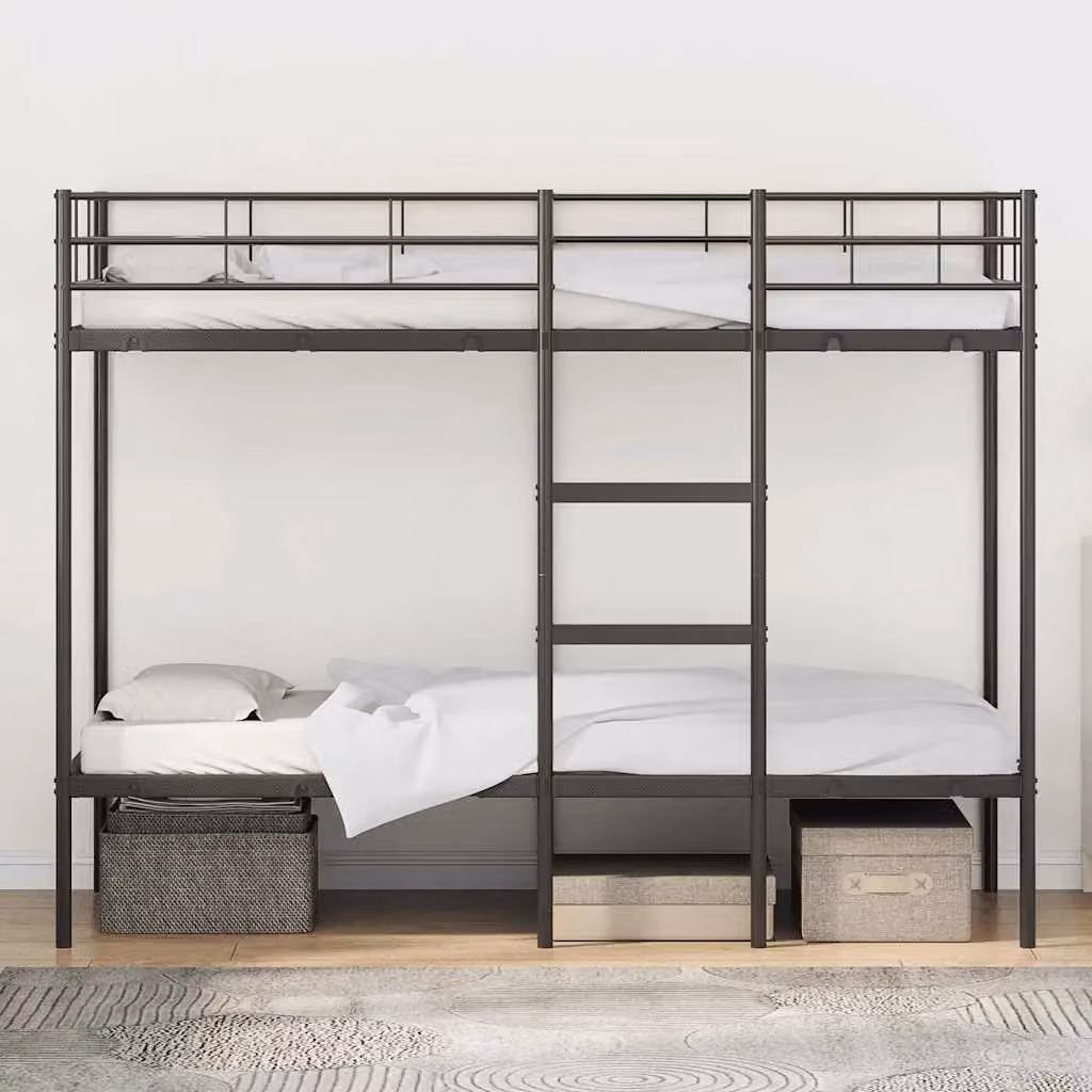 Berkfield Home Black Metal Small Single Bunk Bed – 2