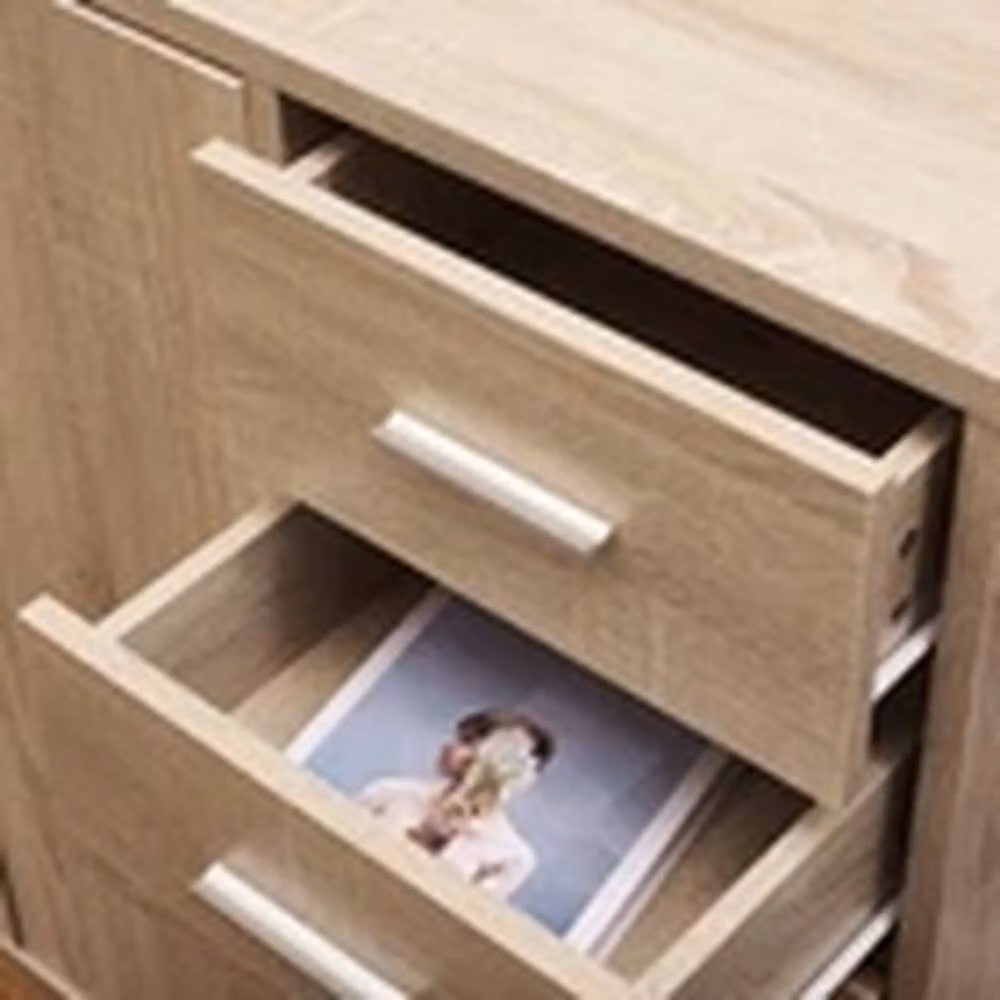 EONLION Wooden Sideboard Cabinet Storage Unit in Light Oak – 2