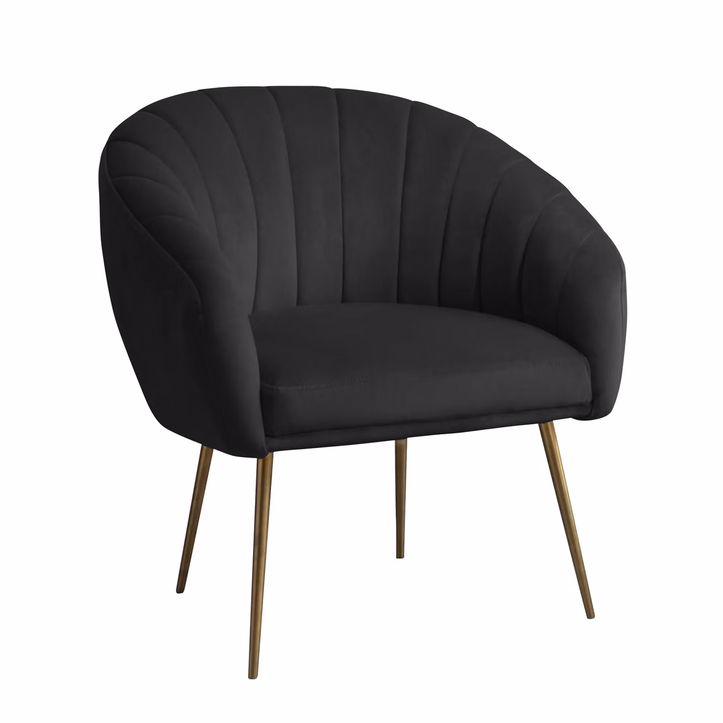 Artemis Home Helena Black Velvet Tub Accent Chair with Bronze Details – 2