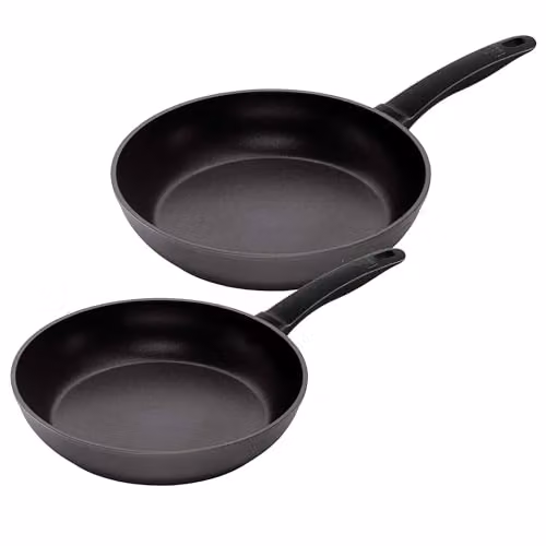 Kuhn Rikon Non-Stick Forged Aluminium Frying Pan Set, Black, 24cm and 28cm – 1
