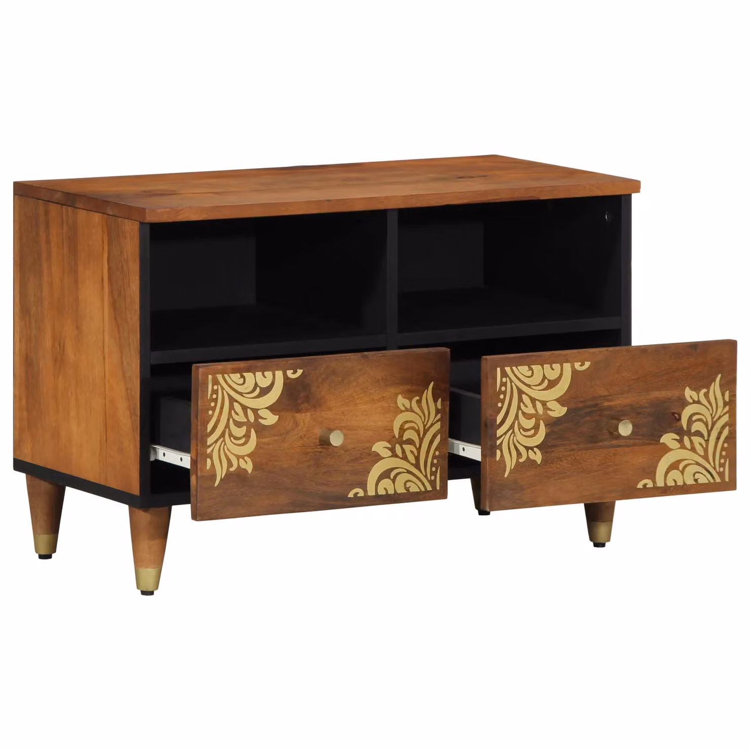 Berkfield Home Modern Mango Wood TV Cabinet in Brown, W/D/H: 70 x 33 x 46 cm – 2