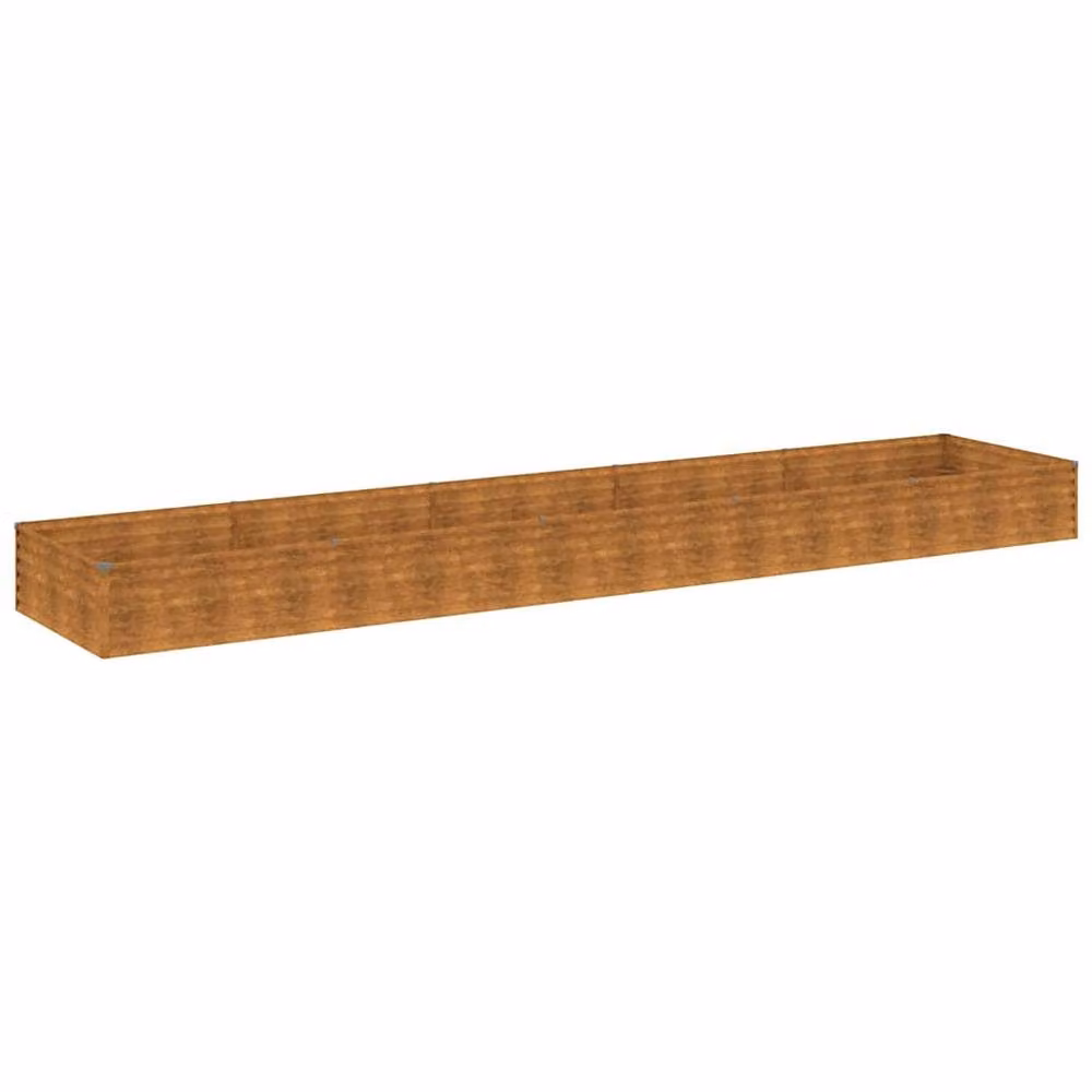 Berkfield Home Garden Corten Steel Raised Bed in Brown, W: 482 cm, D: 100 cm, H: 36 cm – 3