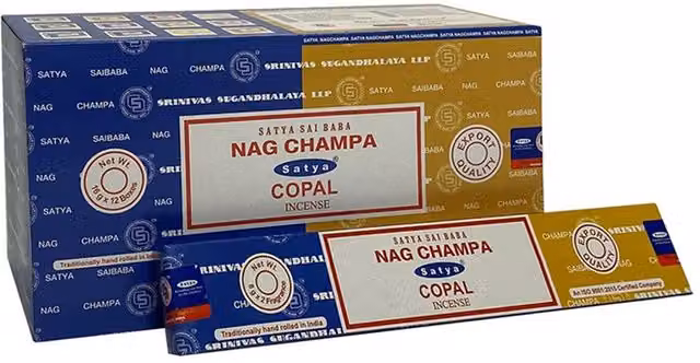 KDMK Set of 12 Nag Champa and Copal Combo Incense Packets, Blue and Multicolour