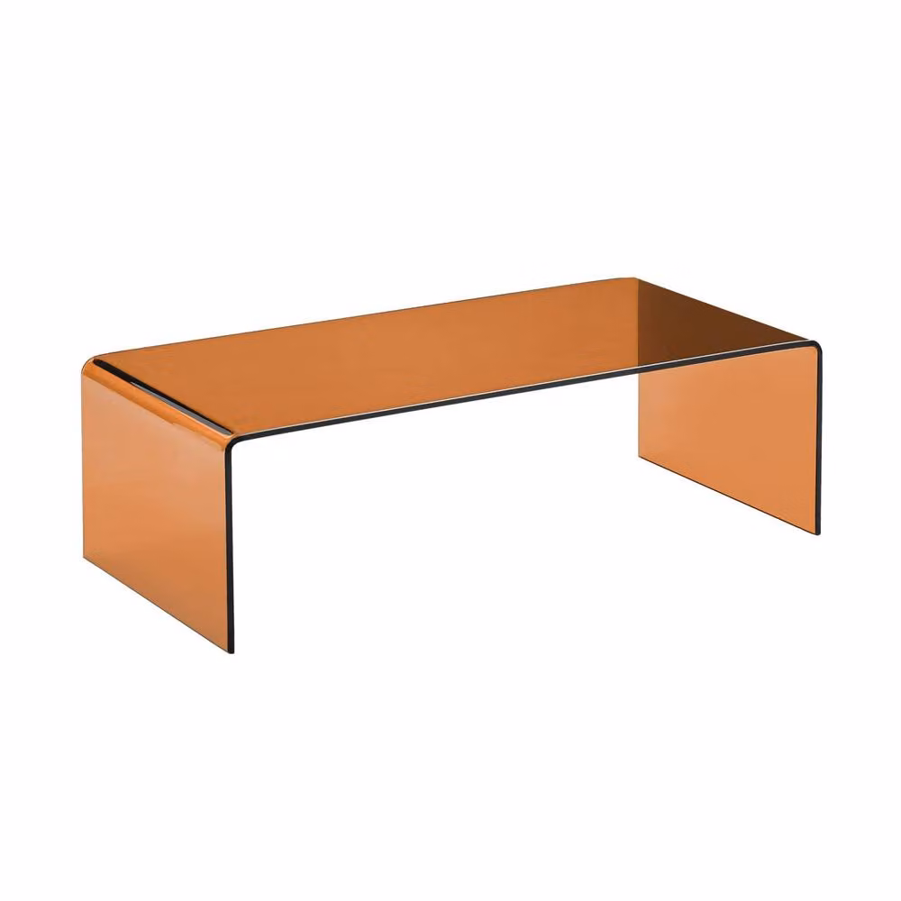 sweeek Modern Rectangular Coffee Table with Amber Tempered Glass, W/D/H: 110 x 80 x 23.5 cm – 2