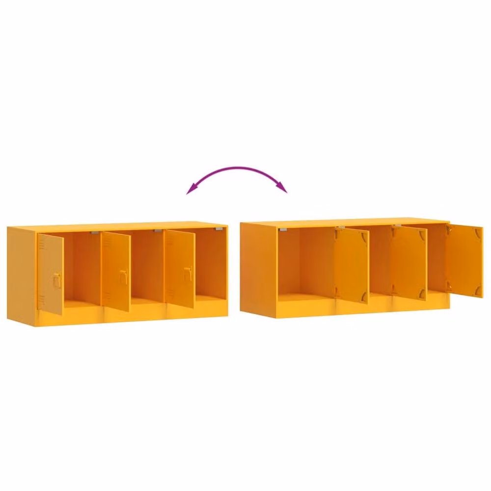 Berkfield Home Mustard Yellow Metal TV Cabinet W: 99 cm, D: 39 cm, H: 44 cm – 3