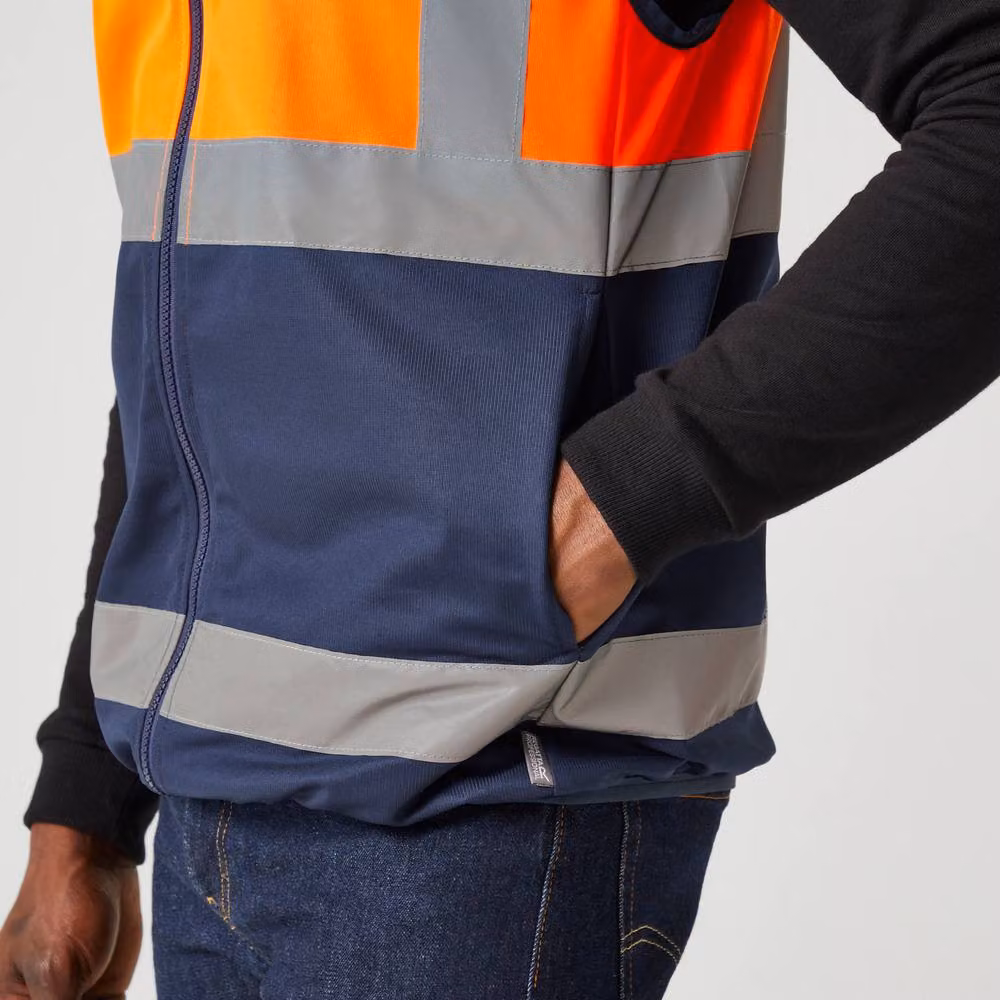 Regatta Men's Hi-vis Full Zip Polyester Vest in Orange, Size: 3XL – 2