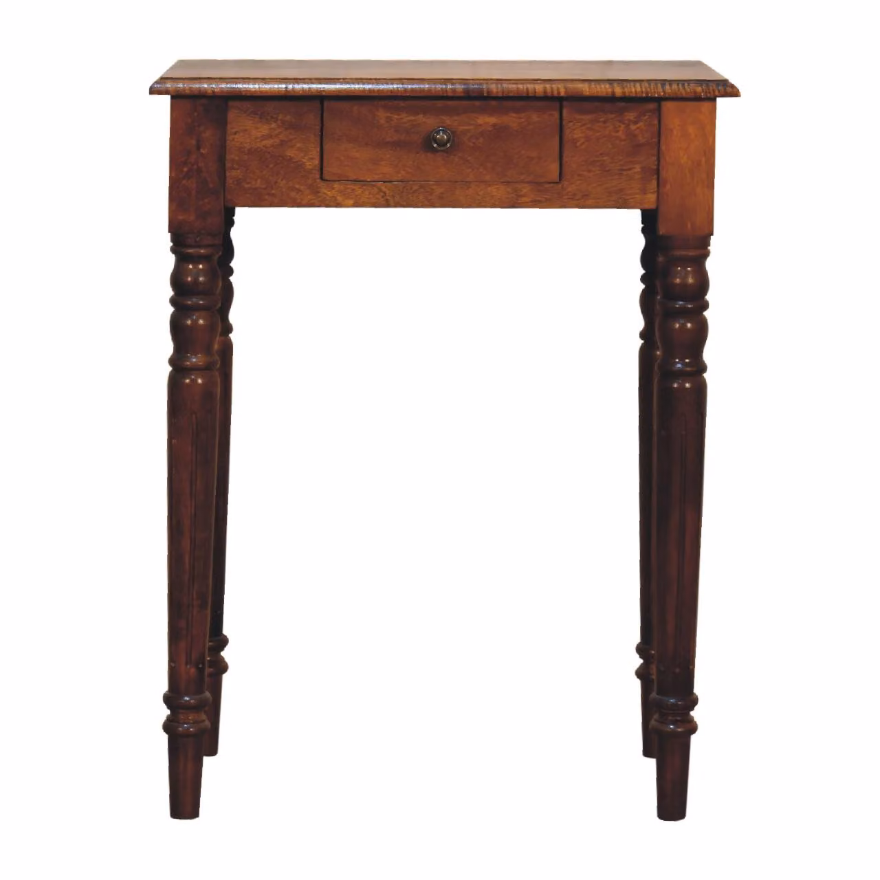 Aosom UK Solid Mango Wood Writing Desk with Drawer, Dark Brown, W/D/H: 60 x 35 x 78 cm – 2