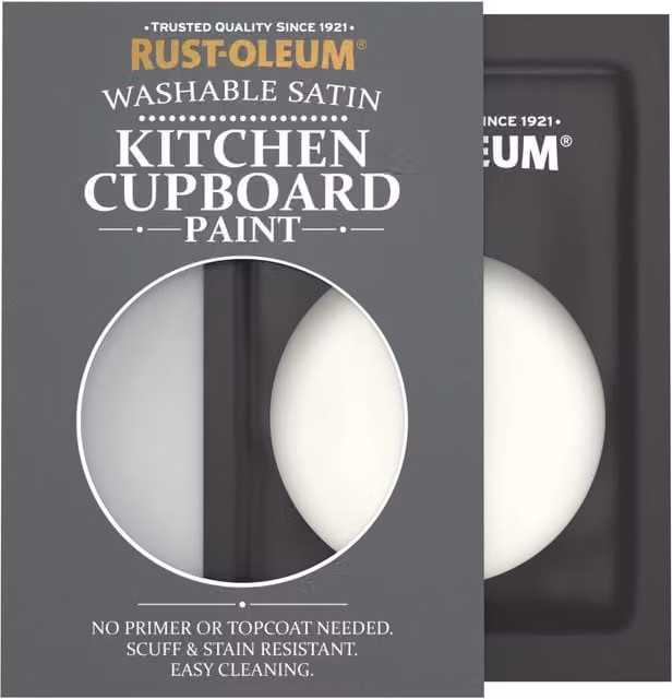 Rust-Oleum Kitchen Cupboard Satin Finish Tester Sachet in Porcelain White, 10ml