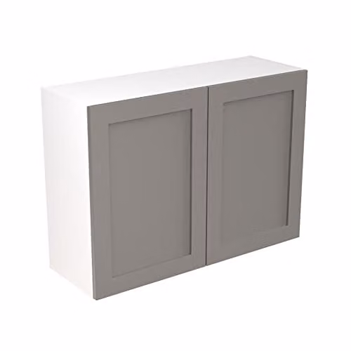 Kitchen Kit Shaker Door Flatpack Wall Cabinet in Dust Grey Matt, W: 100 cm, H: 72 cm, D: 33 cm – 1