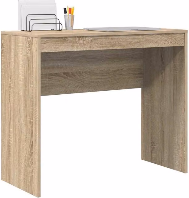 Berkfield Home Modern Writing Desk in Beige Oak, W/D/H: 90 x 40 x 76 cm