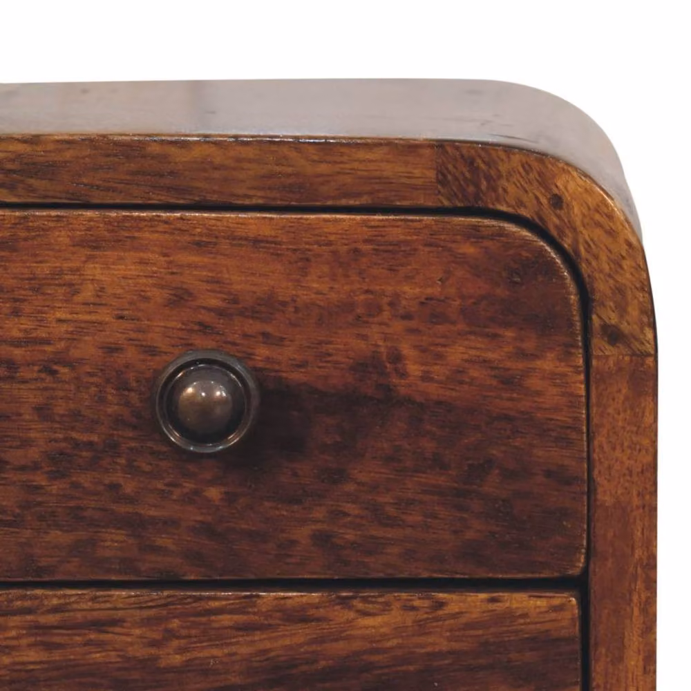 Wyld Haus Cagliari Small 2 Drawer Bedside Table in Brown Mango Wood, W/D/H: 40 x 20 x 40 cm – 3