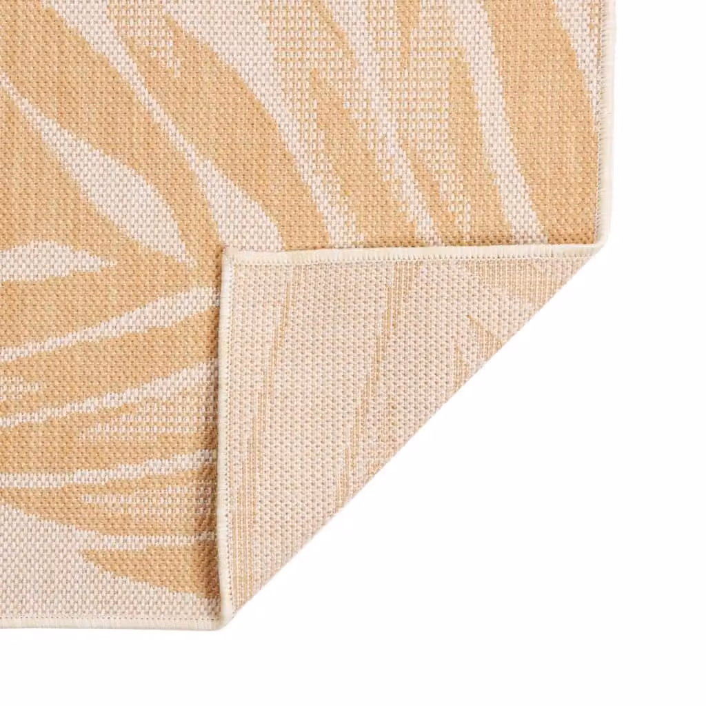 Berkfield Home Outdoor Flatweave Rug with Yellow Floral Pattern, W/D: 80 x 250 cm