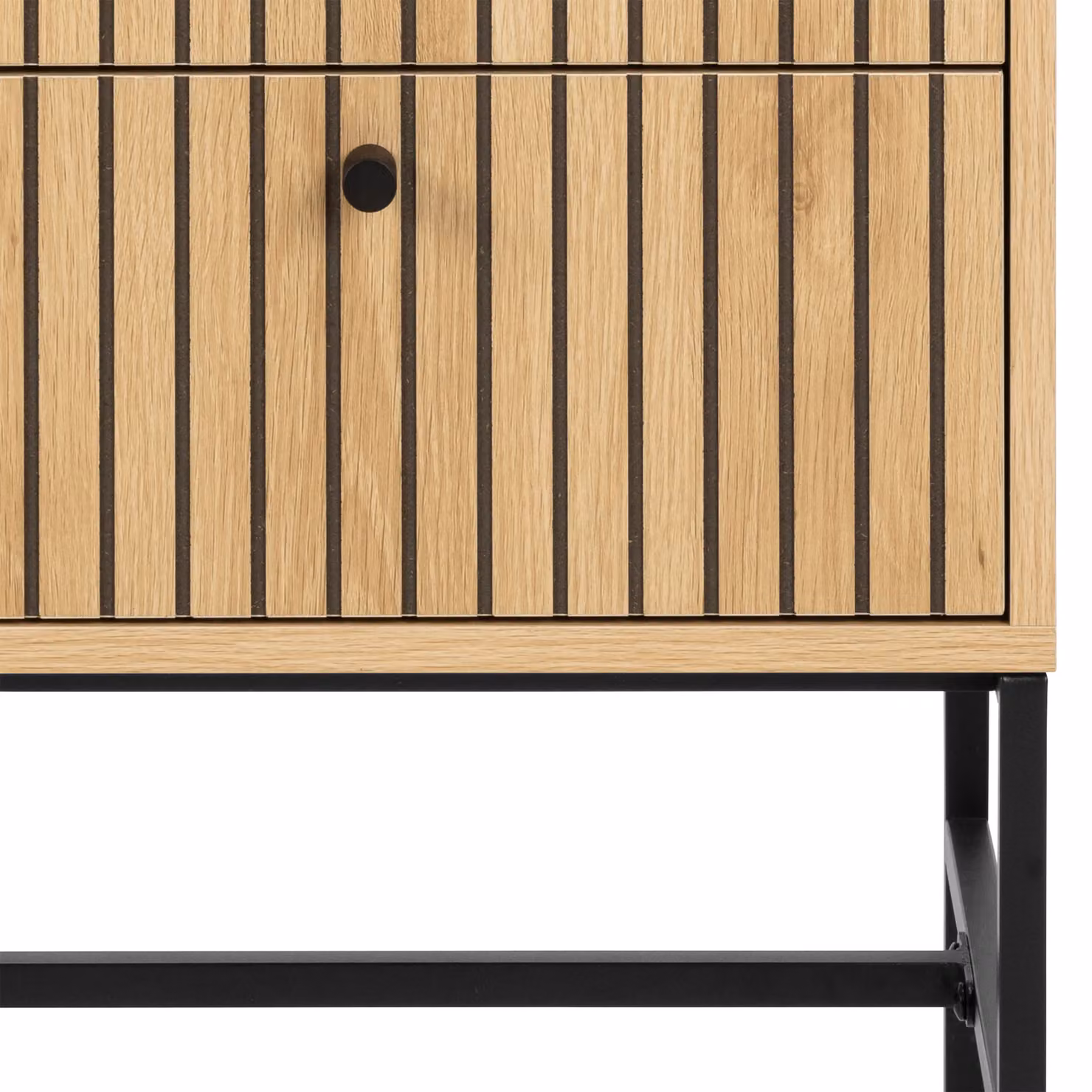 AC Design Furniture Ebbe Rectangular Bedside Table in Oak and Matte Black, W/D/H: 45.6 x 40 x 70 cm – 3