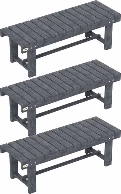 Outsunny 2-Seater Grey Wooden Garden Bench
