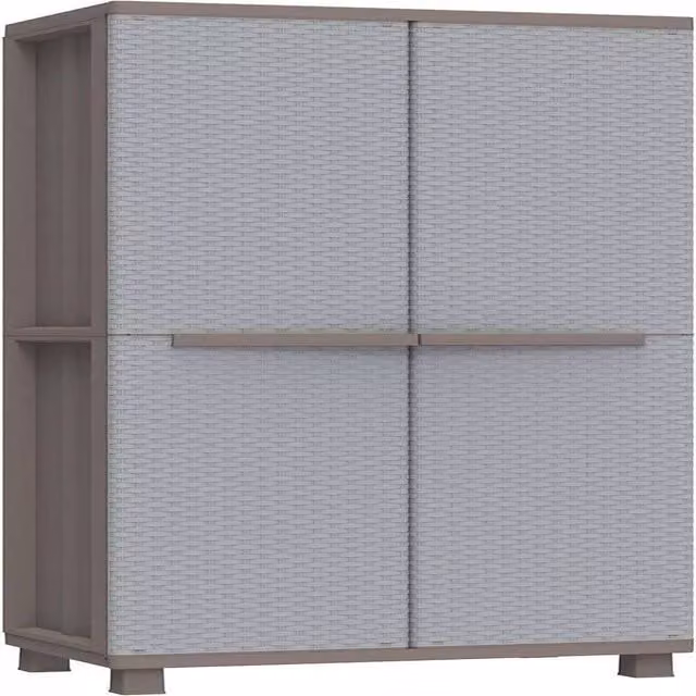Havendro Grey Metal 2 Door Storage Cabinet with 3 Internal Shelves and Lock