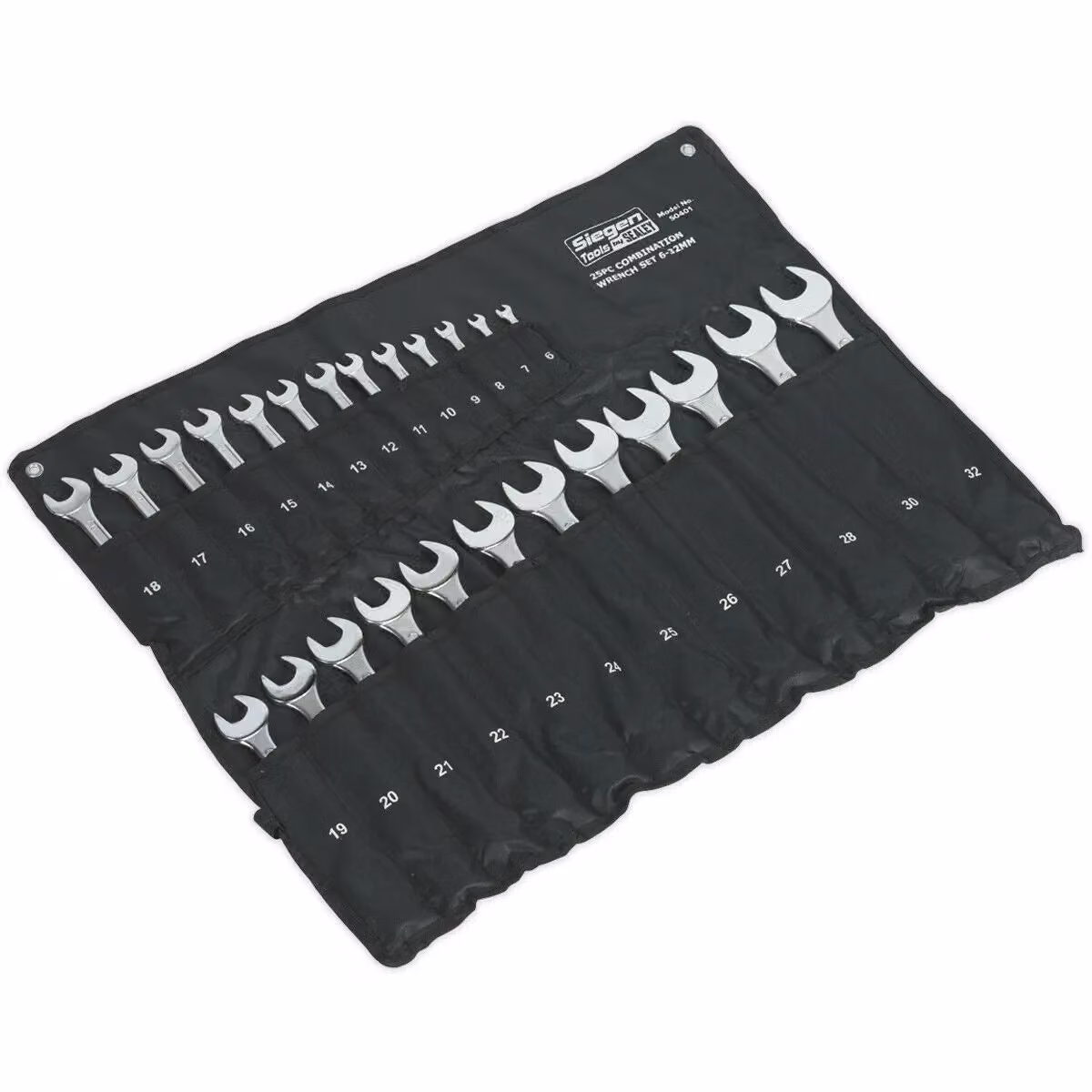 Loops 25-Piece Large Handled Combination Spanner Set in Silver Chrome Vanadium Steel – 2