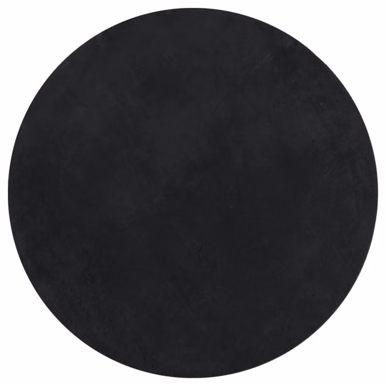 Berkfield Home HUARTE Round Short Pile Washable Rug, Black, Diameter: 100 cm
