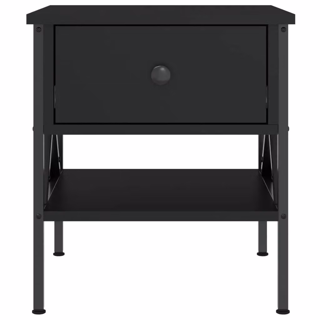 Berkfield Home Industrial Black Bedside Table W/D/H: 40 x 42 x 45 cm – 4