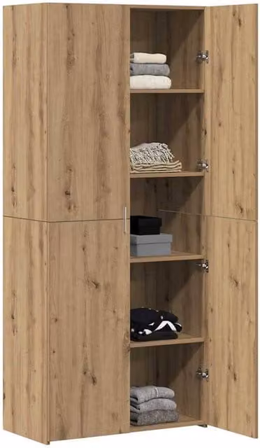Berkfield Home Artisan Oak Highboard in Brown, W/D/H: 40 x 42.5 x 185 cm