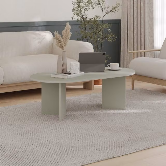 Decortie Hocus Picus Oval Coffee Table in Green, W: 119 cm, D: 60 cm, H: 42 cm