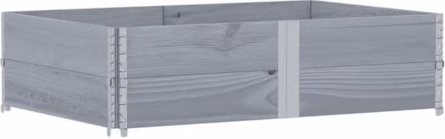 Berkfield Grey Wooden Raised Bed Planter with Galvanised Steel and Solid Wood, W: 100 cm, D: 100 cm, H: 41 cm