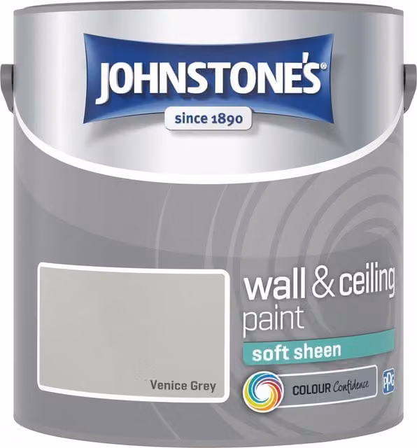 Johnstone's Low Emission Water Based Grey Satin Gloss Dispersion Paint