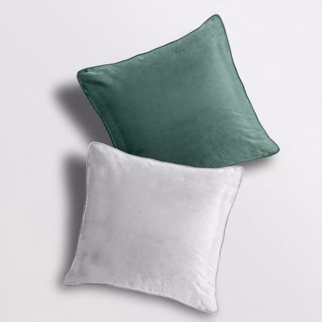 Velosso Luna Green Velvet Filled Square Cushion, W/D/H: 43 x 43 x 43 cm