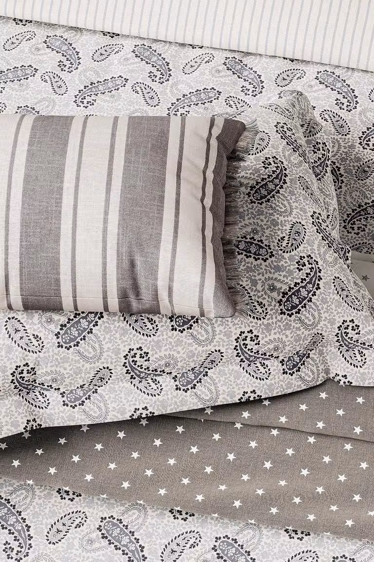 Helena Springfield Star Woven Cotton Throw in Grey, W: 150 cm, L: 200 cm