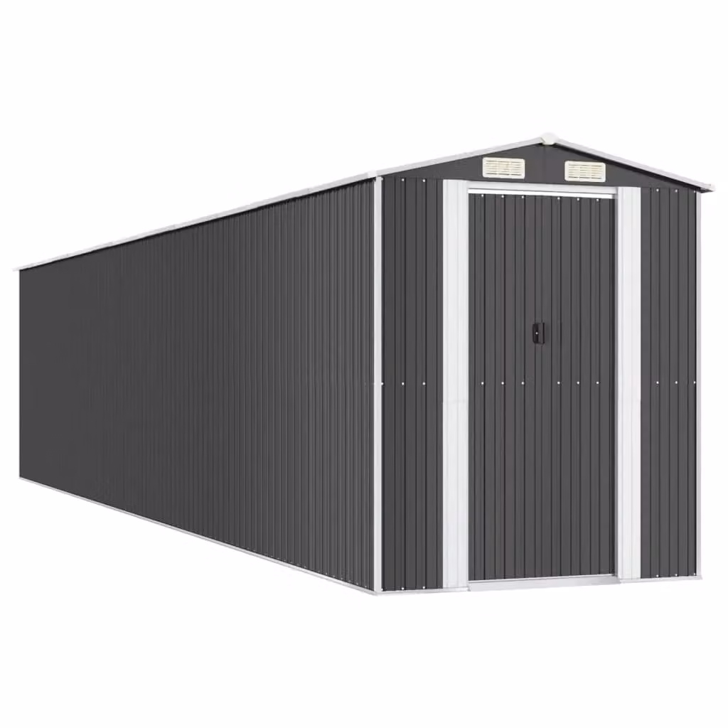 Berkfield Home Anthracite Garden Shed in Galvanised Steel with Sliding Doors, W/D/H: 938 x 192 x 223 cm – 2