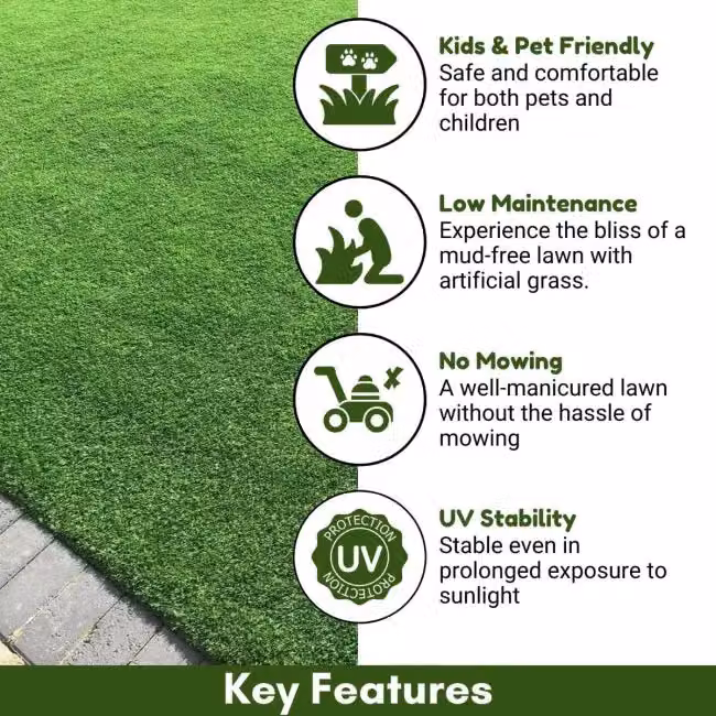Artificial Grass GB Granada 35mm Artificial Grass in Green, W: 400 cm, L: 700 cm – 2
