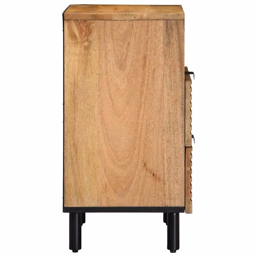 Berkfield Home Brown Mango Wood Bedside Cabinet W/D/H: 50 x 33 x 62 cm – 2