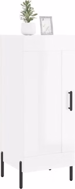 Berkfield Home High Gloss White Modern Sideboard, W/D/H: 34.5 x 34 x 90 cm