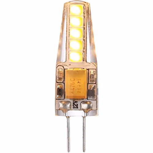 Loops 2W SMD G4 LED Capsule Bulb, 3000K Warm White, 200 Lumen, Transparent and White
