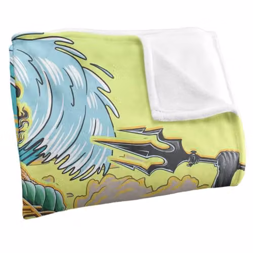 LOGOVISION Aquaman and The Lost Kingdom Battle In The Ocean Super Soft Snuggle Blanket, Multicolour, W/D/H: 91 x 147 cm – 2