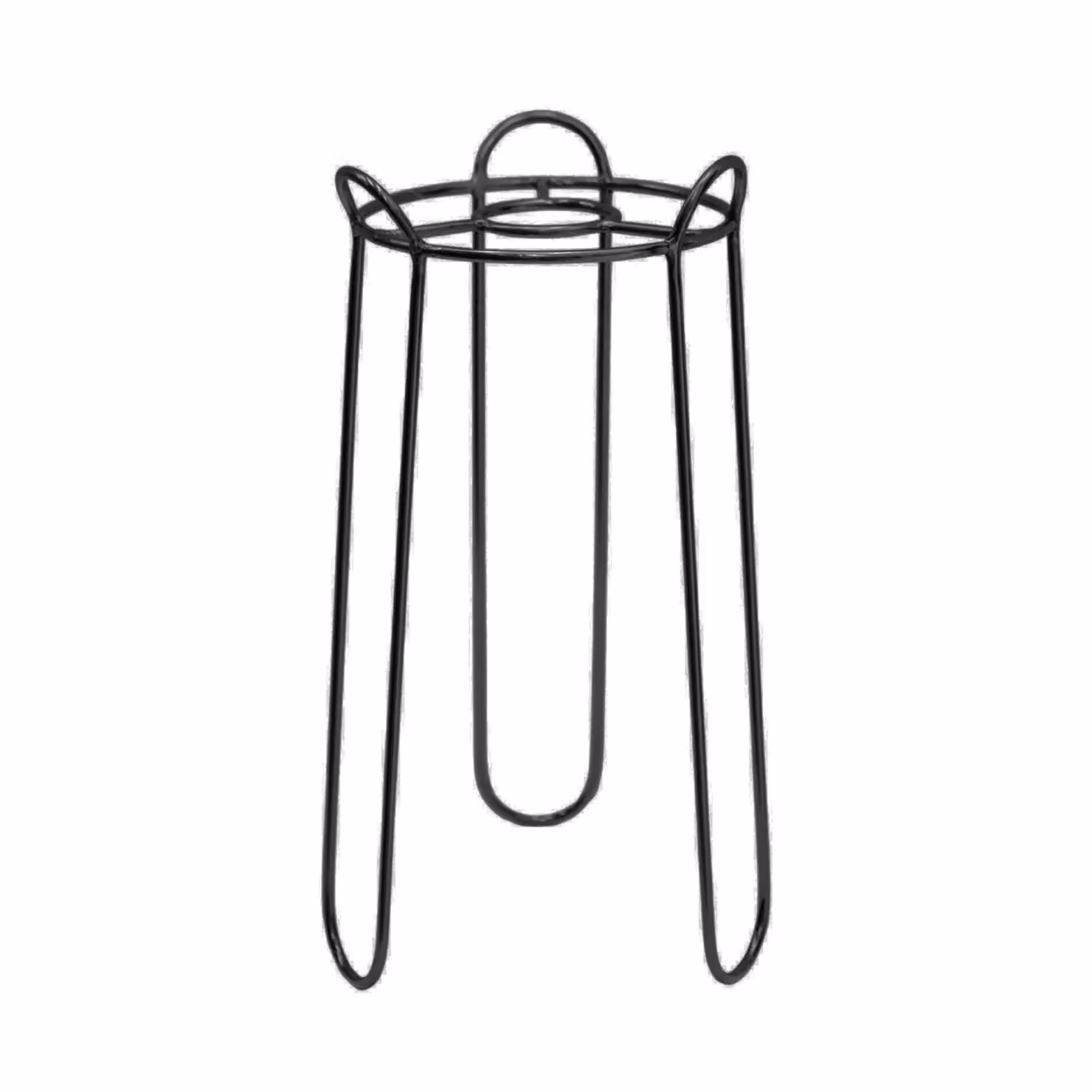 Ivyline Saluzzo Modern Round Metal Plant Stand, Black, H: 64 cm, D: 22 cm – 2