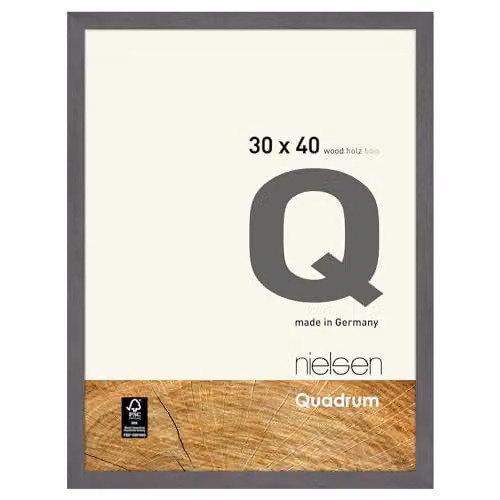 Nielsen Design Quadrum Single Rectangular Wooden Picture Frame in Grey with Glass Front, W/H: 30 x 40 cm – 2